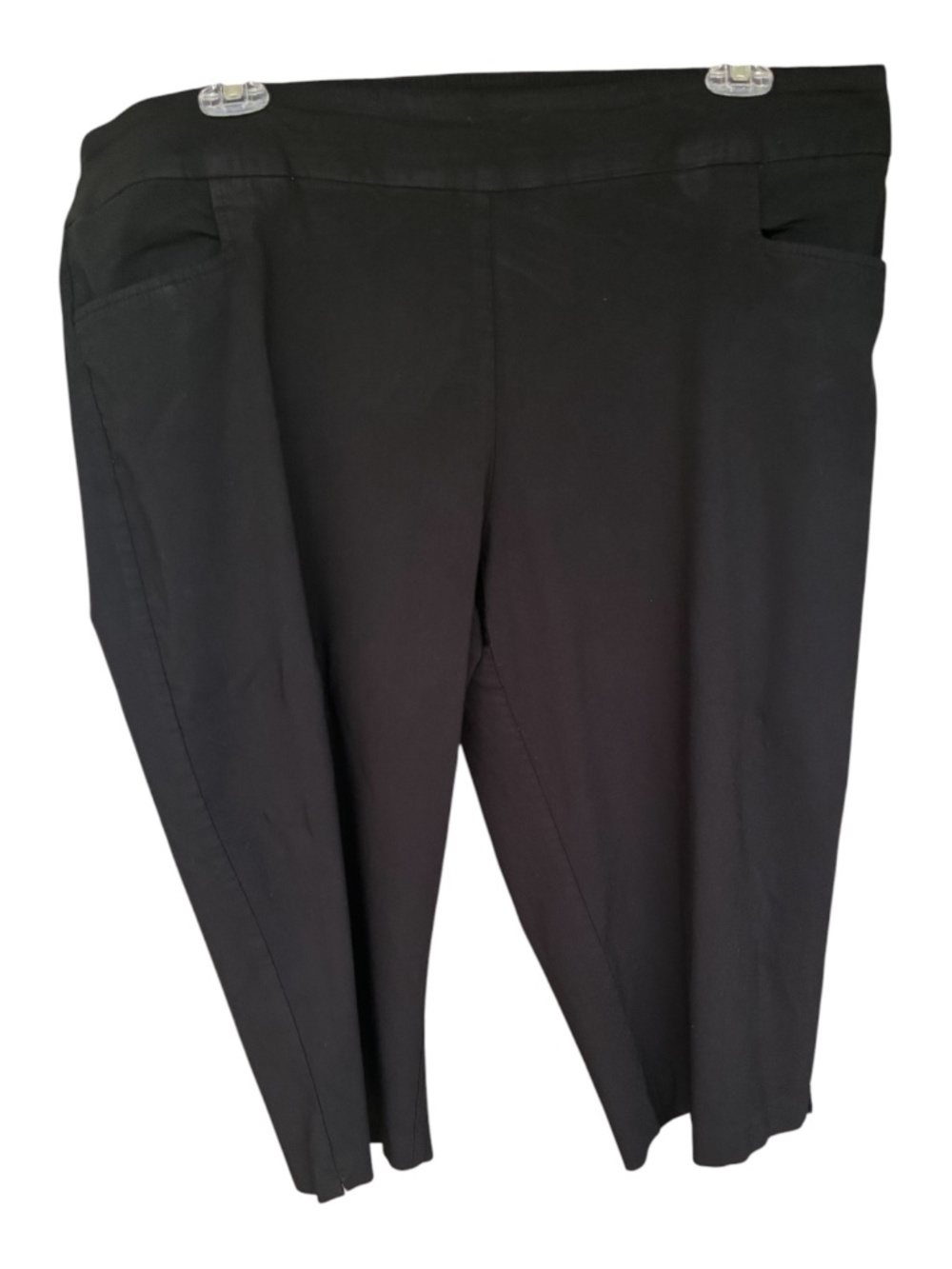 Terra & Sky High Rise Black Capri Pull on Pants-Size 2x